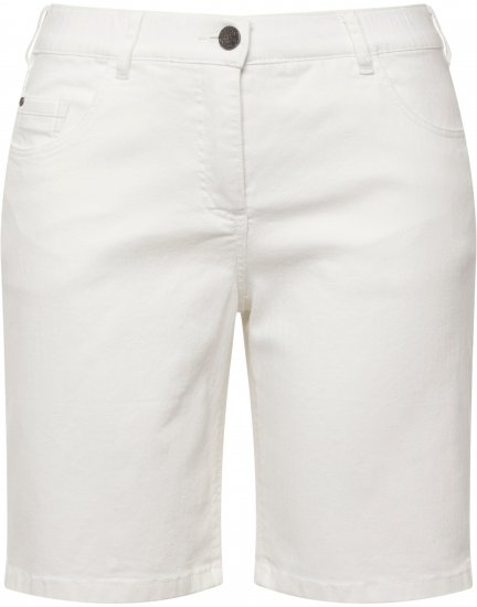 Ulla Popken Basic Denim Mandy Bermuda Shorts Snow White - Džinsai & Kelnės Didelėse Dydžiuose – Plus Size - 