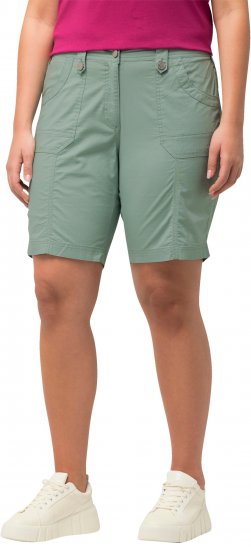 Ulla Popken Cargo Bermuda Shorts Light Moss Green - Džinsai & Kelnės Didelėse Dydžiuose – Plus Size - 