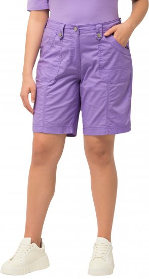 Ulla Popken Cargo Bermuda Shorts Pale Lilac - Džinsai & Kelnės Didelėse Dydžiuose – Plus Size - 