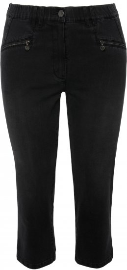 Ulla Popken Cropped Stretch Blend Mony Jeans Black - Džinsai & Kelnės Didelėse Dydžiuose – Plus Size - 