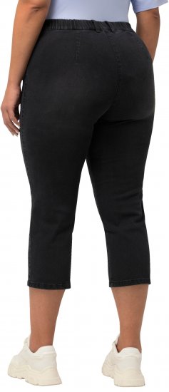 Ulla Popken Cropped Stretch Blend Mony Jeans Black - Džinsai & Kelnės Didelėse Dydžiuose – Plus Size - 
