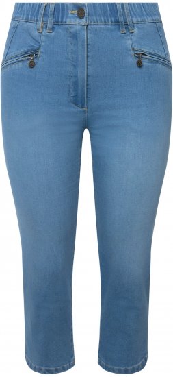 Ulla Popken Cropped Stretch Blend Mony Jeans Blue - Džinsai & Kelnės Didelėse Dydžiuose – Plus Size - 