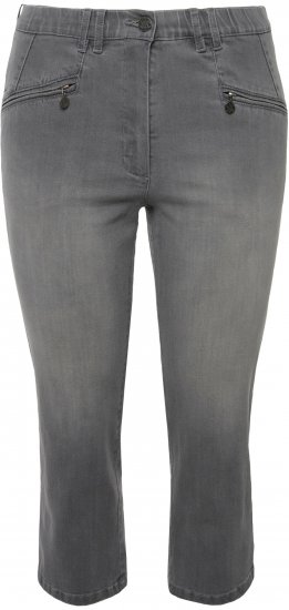 Ulla Popken Cropped Stretch Blend Mony Jeans Denim Blue - Džinsai & Kelnės Didelėse Dydžiuose – Plus Size - 