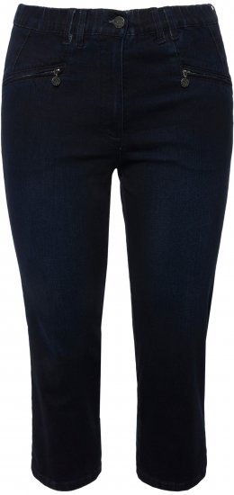 Ulla Popken Cropped Stretch Blend Mony Jeans Denim Blue - Džinsai & Kelnės Didelėse Dydžiuose – Plus Size - 