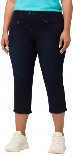 Ulla Popken Cropped Stretch Blend Mony Jeans Denim Blue - Džinsai & Kelnės Didelėse Dydžiuose – Plus Size - 