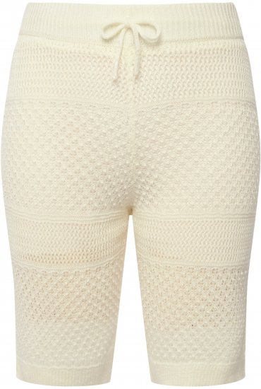Ulla Popken Crochet Bermuda Layered Look Shorts White - Džinsai & Kelnės Didelėse Dydžiuose – Plus Size - 