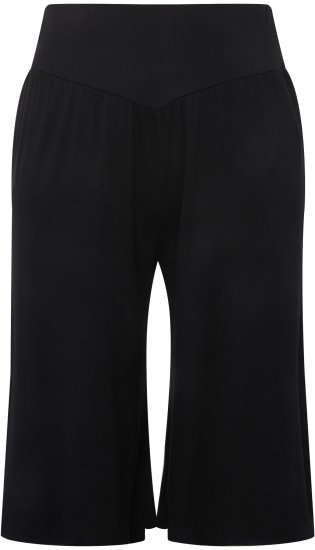 Ulla Popken Wide Leg Flared Bermuda Shorts Black - Džinsai & Kelnės Didelėse Dydžiuose – Plus Size - 