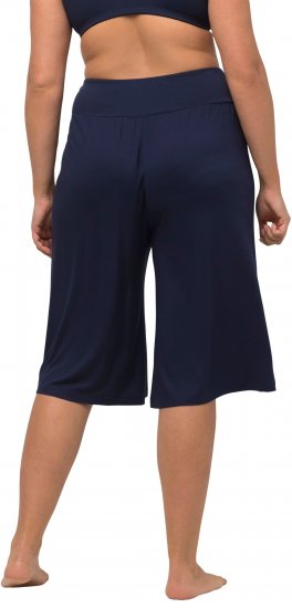 Ulla Popken Wide Leg Flared Bermuda Shorts Navy - Džinsai & Kelnės Didelėse Dydžiuose – Plus Size - 