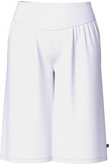 Ulla Popken Wide Leg Flared Bermuda Shorts White - Džinsai & Kelnės Didelėse Dydžiuose – Plus Size - 
