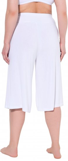 Ulla Popken Wide Leg Flared Bermuda Shorts White - Džinsai & Kelnės Didelėse Dydžiuose – Plus Size - 
