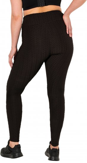 Ulla Popken Textured High Waisted Leggings Grey - Džinsai & Kelnės Didelėse Dydžiuose – Plus Size - 