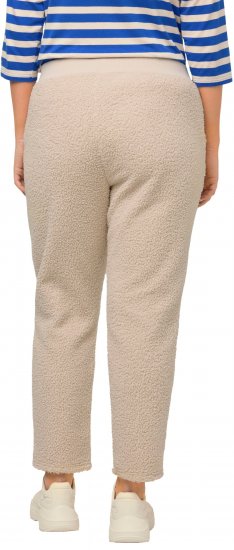 Ulla Popken Teddy Fleece Knee Patch Pants Beige - Džinsai & Kelnės Didelėse Dydžiuose – Plus Size - 