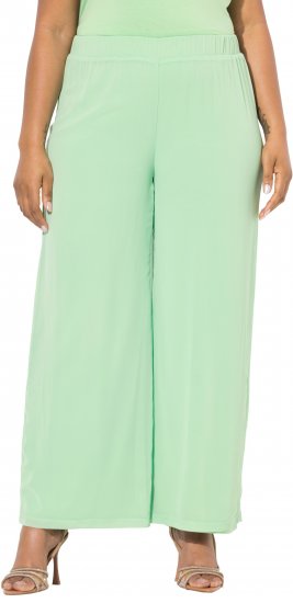 Ulla Popken Layered Chiffon Wide Leg Pants Green - Džinsai & Kelnės Didelėse Dydžiuose – Plus Size - 