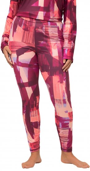 Ulla Popken Abstract Print Ski Leggings Red - Džinsai & Kelnės Didelėse Dydžiuose – Plus Size - 