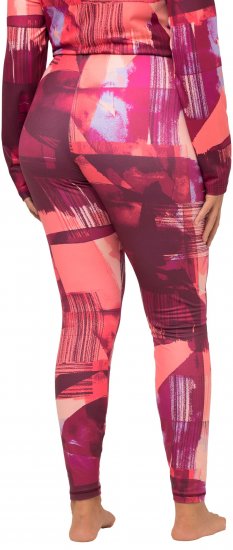 Ulla Popken Abstract Print Ski Leggings Red - Džinsai & Kelnės Didelėse Dydžiuose – Plus Size - 