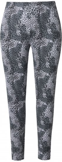 Ulla Popken Leopard Print Leggings Black - Džinsai & Kelnės Didelėse Dydžiuose – Plus Size - 