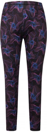 Ulla Popken Geometric Wave Quick Drying Ski Leggings Black - Džinsai & Kelnės Didelėse Dydžiuose – Plus Size - 