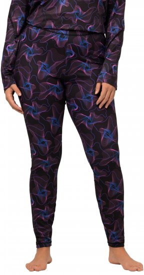 Ulla Popken Geometric Wave Quick Drying Ski Leggings Black - Džinsai & Kelnės Didelėse Dydžiuose – Plus Size - 