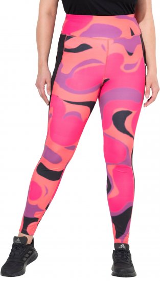 Ulla Popken Abstract Print Quick Dry Leggings Purple - Džinsai & Kelnės Didelėse Dydžiuose – Plus Size - 