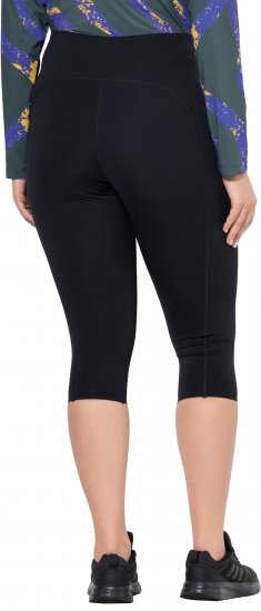 Ulla Popken Cropped Sports Leggings Black - Džinsai & Kelnės Didelėse Dydžiuose – Plus Size - 
