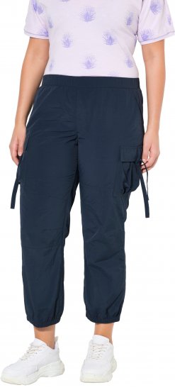 Ulla Popken Elastic Waist Cargo Pants Navy - Džinsai & Kelnės Didelėse Dydžiuose – Plus Size - 
