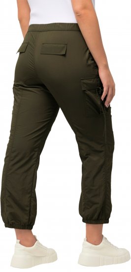 Ulla Popken Elastic Waist Cargo Pants Olives Grey - Džinsai & Kelnės Didelėse Dydžiuose – Plus Size - 
