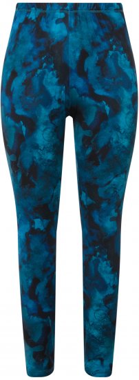 Ulla Popken Ink Print Functional Ski Leggings Blue - Džinsai & Kelnės Didelėse Dydžiuose – Plus Size - 