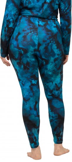 Ulla Popken Ink Print Functional Ski Leggings Blue - Džinsai & Kelnės Didelėse Dydžiuose – Plus Size - 