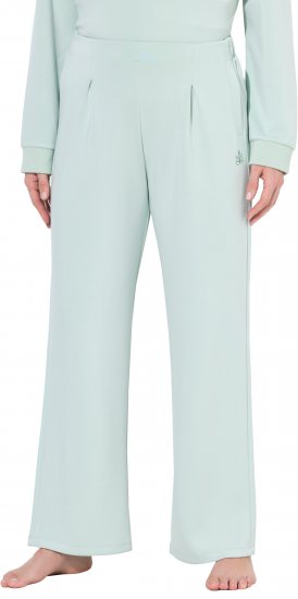 Ulla Popken Box Pleat Stretch Fit Yoga Pants Light Blue - Džinsai & Kelnės Didelėse Dydžiuose – Plus Size - 