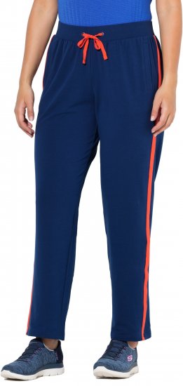 Ulla Popken Side Stripe Joggers Blue - Džinsai & Kelnės Didelėse Dydžiuose – Plus Size - 