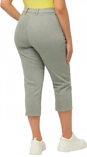 Ulla Popken Cropped Stretch Fit Mony Pants Light Moss Green - Džinsai & Kelnės Didelėse Dydžiuose – Plus Size - 