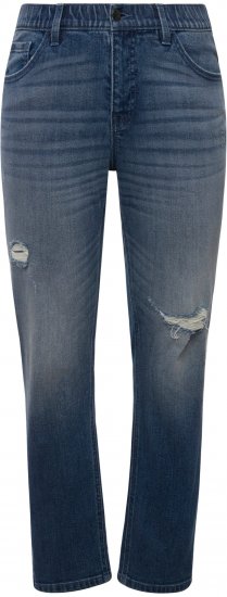 Ulla Popken Sammy Destroy 5 Pocket Jeans Blue Denim - Džinsai & Kelnės Didelėse Dydžiuose – Plus Size - 