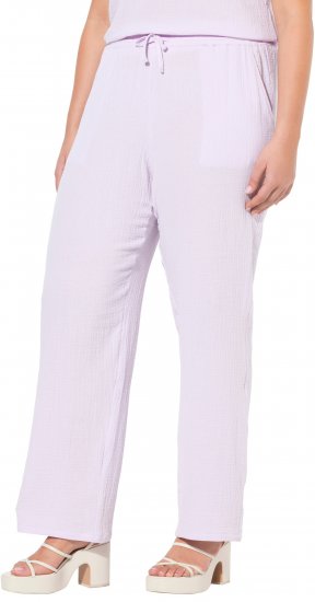 Ulla Popken Muslin Pull On Pants Purple - Džinsai & Kelnės Didelėse Dydžiuose – Plus Size - 