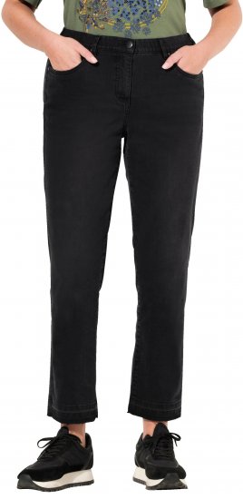 Ulla Popken Sarah Fringe Hem Jeans Black - Džinsai & Kelnės Didelėse Dydžiuose – Plus Size - 