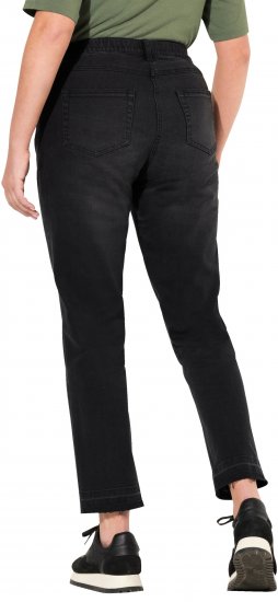 Ulla Popken Sarah Fringe Hem Jeans Black - Džinsai & Kelnės Didelėse Dydžiuose – Plus Size - 