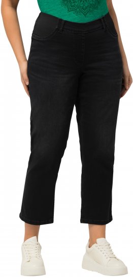 Ulla Popken Sienna Crop Stretch Jeans Black - Džinsai & Kelnės Didelėse Dydžiuose – Plus Size - 