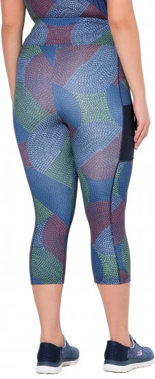 Ulla Popken Quick Dry Cropped Geometric Print Leggings Grey - Džinsai & Kelnės Didelėse Dydžiuose – Plus Size - 