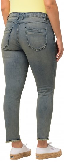 Ulla Popken Fringed Hem Sarah Jeans Blue - Džinsai & Kelnės Didelėse Dydžiuose – Plus Size - 