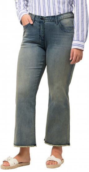 Ulla Popken Fringed Leg Mandy Jeans Blue - Džinsai & Kelnės Didelėse Dydžiuose – Plus Size - 