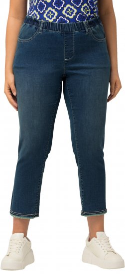 Ulla Popken Cropped Narrow Leg Jeans Blue Denim - Džinsai & Kelnės Didelėse Dydžiuose – Plus Size - 