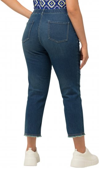 Ulla Popken Cropped Narrow Leg Jeans Blue Denim - Džinsai & Kelnės Didelėse Dydžiuose – Plus Size - 
