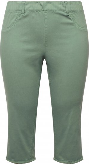 Ulla Popken Stretch Fit Raw Hem Moss Green - Džinsai & Kelnės Didelėse Dydžiuose – Plus Size - 