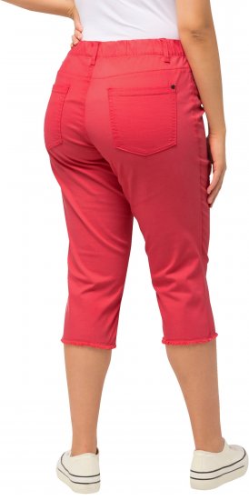 Ulla Popken Stretch Fit Raw Hem Capris Dark Coral - Džinsai & Kelnės Didelėse Dydžiuose – Plus Size - 