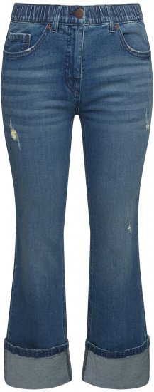 Ulla Popken Wide Cuff Stretch Fit Jeans Blue Denim - Džinsai & Kelnės Didelėse Dydžiuose – Plus Size - 