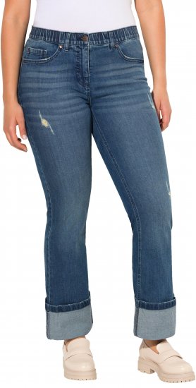 Ulla Popken Wide Cuff Stretch Fit Jeans Blue Denim - Džinsai & Kelnės Didelėse Dydžiuose – Plus Size - 