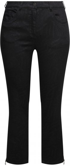 Ulla Popken Animal Print Stretch Fit Jeans Black - Džinsai & Kelnės Didelėse Dydžiuose – Plus Size - 