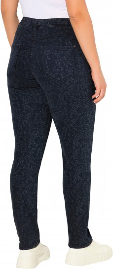 Ulla Popken Leaf Print Boyfriend Jeans Blue - Džinsai & Kelnės Didelėse Dydžiuose – Plus Size - 