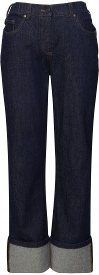 Ulla Popken Turn Up Hem Wide Leg Mary Jeans Grey Denim - Džinsai & Kelnės Didelėse Dydžiuose – Plus Size - 