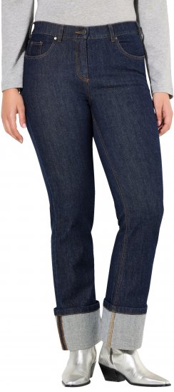 Ulla Popken Turn Up Hem Wide Leg Mary Jeans Grey Denim - Džinsai & Kelnės Didelėse Dydžiuose – Plus Size - 