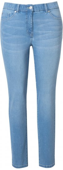 Ulla Popken Rhinestone Detail Stretch Fit Jeans Light Blue Denim - Džinsai & Kelnės Didelėse Dydžiuose – Plus Size - 